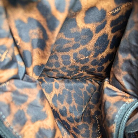 B.Makowsky Black Leather Large Slouchy Hobo Shoulder Bag Silver Chunky Hardware - Picture 10 of 11